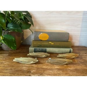Large Vintage Brass Corn Drawer Pulls - Set of 4